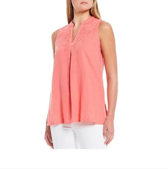 ๐ NWT TOMMY BAHAMA Embroidered Tunic Women's Size S/P Top Tutti Frutti Peach ๐ - Picture 10 of 10
